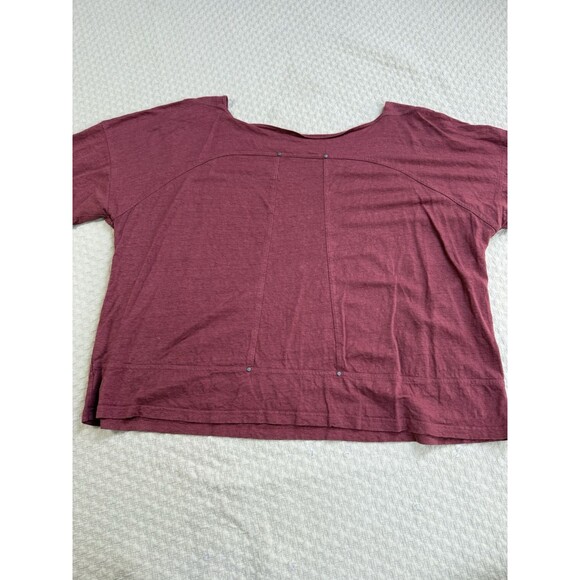 EILEEN FISHER Short Sleeve Blouse XL Organic Linen Oversized Boxy Stud Accent - Picture 9 of 14